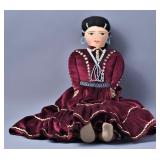 Vintage Navajo Velvet Handmade Doll 23"