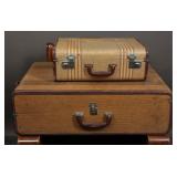 Vintage Striped Tweed Luggage Suitcases (2)