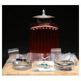 Gemstone Stud Earrings Blue, Iridescent (25) NEW