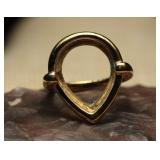 Vermeil Silver Teardrop Shaped Ring 2.70g Size 5