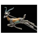 Sterling Silver Antelope Pin 7.67g