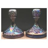 Vintage Fenton Carnival Glass Candle Holders