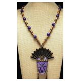 Mexican Carved Agate Statement Necklace