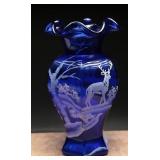 Fenton Canaan Valley Cobalt Blue 9" Vase