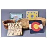 Hot Plate Tiles & Wicker Baskets(7)