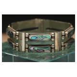 Sterling Mexican Abalone Link Bracelet 20.29g