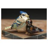 Ruccini Blue Jay Trinket Box & Cloisonne Blue Bird