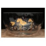 Vint. European Collection 12K Floral Glass Bowl