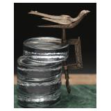 1800s Victorian Embossed Brass Sewing Bird