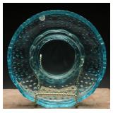 Fenton Aqua Hobnail Chip & Dip Dish