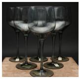 Sasaki Crystal Japan Smoky Gray Wine Glasses (6)
