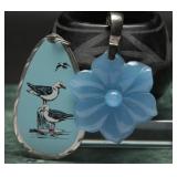 Sterling Silver & Pewter Pendants 27.52g (2)