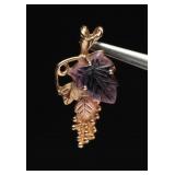 Black Hills Gold Pendant w/ Amethyst Stone 3.40g