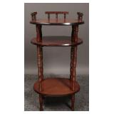 Turned Legs 3 Tier Wooden Phone Table