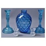 Vintage Blue Glass Table Decor Collection (5)