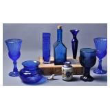 Vintage Blue Glassware Collection (9)