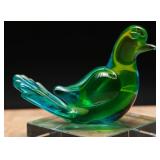 Vintage Murano Green and Blue Glass Dove