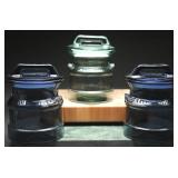 Green & Blue Glass Jars (3)