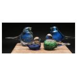 Handblown Glass Bird Desk Paperweights (4)