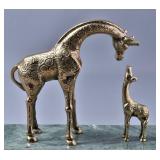 Leonard Solid Brass Giraffe Figurines (2)
