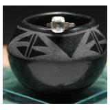 Sterling Silver Ring With Clear Stone 2.13g