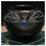 Sterling Pendant With Lapis Lazuli Stone 5.75g