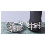1950s Albert Weiss Crystal Crown Tiara/Bracelet