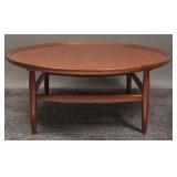 Mid Century Modern Walnut Round Coffee Table