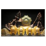 Ant. M.E.P. Inc Art Deco Copper Chandeliers (2)