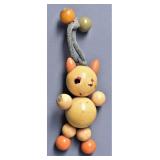 Vnt. Bakelite Catalin Crib Toy Cat Beads & Wood
