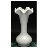 Shawnee White Splatter Glaze Ruffled Rim 2512 Vase