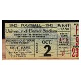 1942 University of Denver vs. KU Football Ticket