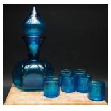 Italian Empoli Glass Decanter w/ Cordial (7)