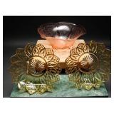 Vintage Sunflower Federal Glass Fruit Bowl