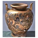 Antq. Satsuma Meiji Period Immortals Japanese Vase