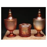 Northwood Marigold Grape & Cable Carnival Glass+