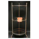 Round Metal Three Tier Mirror Side Table