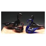 Vintage Blown Glass Swan Collection (4)