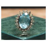 Sterling Size 5 Ring With Turquoise Stone 23.14g