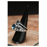 Sterling Silver Rings w/ Blue Stones - New