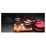 Corning Visions Cranberry Cookware 10 Piece Set