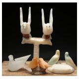Carved Stone Bird Collection (6)