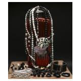 Black & White Beaded Costume Jewelry
