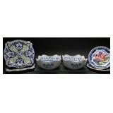 Blue and White Dishware, Bohemian, Mexican  (6)