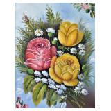 Oil On Canvas Frame Floral Still Life