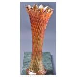 Northwood Marigold Diamond Point Carnival Vase