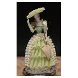 Dresden Lace Figurine Woman w/ Parasol