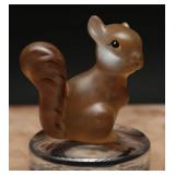 Fenton Art Glass Amber Squirrel Figurine