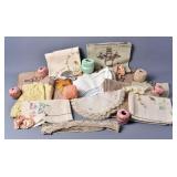 Embroidered Linen and Rolls of Boilfast Thread