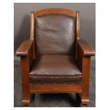 Antique Tiger Oak Rocking Chair